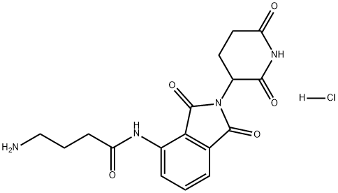 Butanamide, 4-amino-N-[2-(2,6-dioxo-3-piperidinyl)-2,3-dihydro-1,3-dioxo-1H-isoindol-4-yl]-, hydrochloride (1:1) 구조식 이미지
