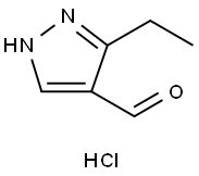 1H-Pyrazole-4-carboxaldehyde, 3-ethyl-, hydrochloride (1:1) Structure