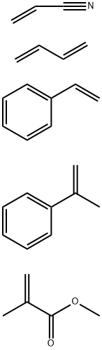 2-Propenoic acid, 2-methyl-, methyl ester, polymer with 1,3-butadiene, ethenylbenzene, (1-methylethenyl)benzene and 2-propenenitrile Structure