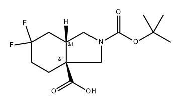 rel-(3aR,7aR)-2-(tert-Butoxycarbonyl)-6,6-difluorooctahydro-1H-isoindole-3a-carboxylic acid Structure