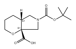 rel-(4aR,7aR)-6-(tert-Butoxycarbonyl)octahydropyrano[2,3-c]pyrrole-7a-carboxylic acid Structure