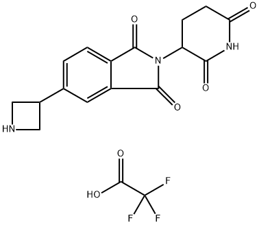 1H-?Isoindole-?1,?3(2H)?-?dione, 5-?(3-?azetidinyl)?-?2-?(2,?6-?dioxo-?3-?piperidinyl)?-?, 2,?2,?2-?trifluoroacetate (1:1) Structure