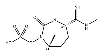 (2S,5R)-2-(N-methylcarbamimidoyl)-7-oxo-1,6-diazabicyclo[3.2.1]octan-6-yl hydrogen sulfate Structure