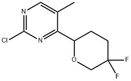 2-Chloro-4-(5,5-difluorotetrahydro-2H-pyran-2-yl)-5-methylpyrimidine Structure