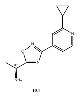 (1S)-1-[3-(2-cyclopropyl-4-pyridyl)-1,2,4-oxadiazol-5-yl]ethanamine hydrochloride Structure