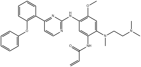 2-Propenamide, N-[2-[[2-(dimethylamino)ethyl]methylamino]-4-methoxy-5-[[4-(2-phenoxyphenyl)-2-pyrimidinyl]amino]phenyl]- Structure