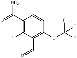 2-Fluoro-3-formyl-4-(trifluoromethoxy)benzamide Structure