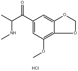 1-Propanone, 1-(7-methoxy-1,3-benzodioxol-5-yl)-2-(methylamino)-, hydrochloride (1:1) Structure