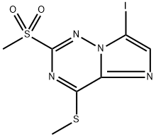 7-Iodo-2-(methylsulfonyl)-4-(methylthio)imidazo[2,1-f][1,2,4]triazine Structure