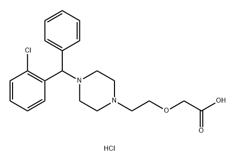 Acetic acid, 2-[2-[4-[(2-chlorophenyl)phenylmethyl]-1-piperazinyl]ethoxy]-, hydrochloride (1:2) Structure