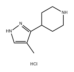 Piperidine, 4-(4-methyl-1H-pyrazol-3-yl)-, hydrochloride (1:1) Structure