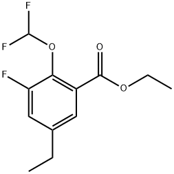 Ethyl 2-(difluoromethoxy)-5-ethyl-3-fluorobenzoate Structure