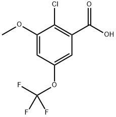 2-chloro-3-methoxy-5-(trifluoromethoxy)benzoic acid Structure