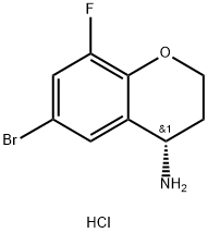 2H-1-Benzopyran-4-amine, 6-bromo-8-fluoro-3,4-dihydro-, hydrochloride (1:1), (4S)- Structure