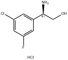 Benzeneethanol, β-amino-3-chloro-5-fluoro-, hydrochloride (1:1), (βR)- Structure