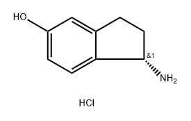 1H-Inden-5-ol, 1-amino-2,3-dihydro-, hydrochloride (1:1), (1S)- Structure