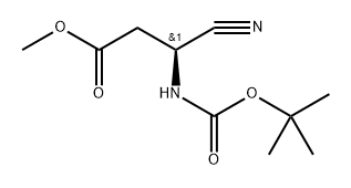 (S)-Methyl 3-((tert-butoxycarbonyl)amino)-3-cyanopropanoate 구조식 이미지