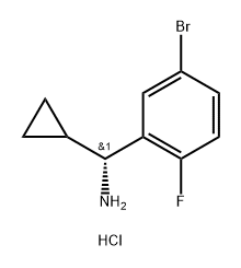 (R)-(5-BROMO-2-FLUOROPHENYL)(CYCLOPROPYL)METHANAMINE HYDROCHLORIDE 구조식 이미지