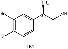 Benzeneethanol, β-amino-3-bromo-4-chloro-, hydrochloride (1:1), (βR)- 구조식 이미지