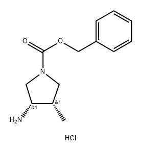 (3S,4S)-Benzyl 3-amino-4-methylpyrrolidine-1-carboxylate hydrochloride Structure