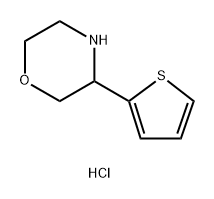 Morpholine, 3-(2-thienyl)-, hydrochloride (1:1) Structure