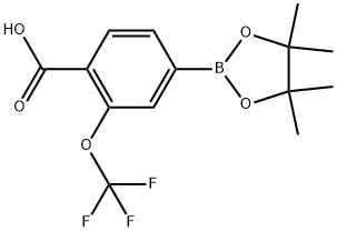 4-(4,4,5,5-tetramethyl-1,3,2-dioxaborolan-2-yl)-2-(trifluoromethoxy)benzoic acid Structure