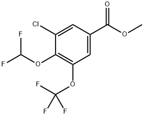 methyl 3-chloro-4-(difluoromethoxy)-5-(trifluoromethoxy)benzoate Structure