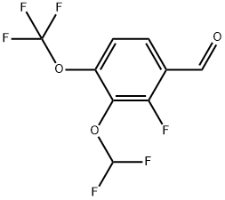 3-(Difluoromethoxy)-2-fluoro-4-(trifluoromethoxy)benzaldehyde Structure