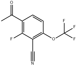 3-Acetyl-2-fluoro-6-(trifluoromethoxy)benzonitrile Structure