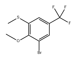 (3-Bromo-2-methoxy-5-(trifluoromethyl)phenyl)(methyl)sulfane Structure