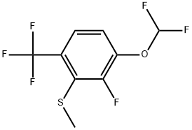 1-(Difluoromethoxy)-2-fluoro-3-(methylthio)-4-(trifluoromethyl)benzene Structure