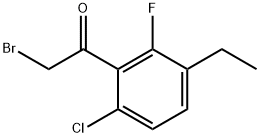 2-Bromo-1-(6-chloro-3-ethyl-2-fluorophenyl)ethanone Structure