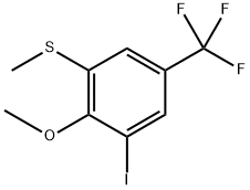 (3-Iodo-2-methoxy-5-(trifluoromethyl)phenyl)(methyl)sulfane Structure