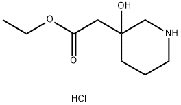 (3-Hydroxy-piperidin-3-yl)-acetic acid ethyl ester hydrochloride Structure