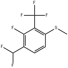 1-(Difluoromethyl)-2-fluoro-4-(methylthio)-3-(trifluoromethyl)benzene Structure