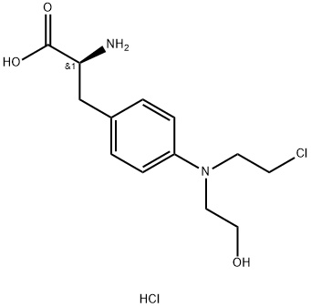 L-Phenylalanine, 4-[(2-chloroethyl)(2-hydroxyethyl)amino]-, hydrochloride (1:2) Structure