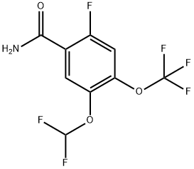 5-(Difluoromethoxy)-2-fluoro-4-(trifluoromethoxy)benzamide Structure