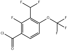 3-(Difluoromethyl)-2-fluoro-4-(trifluoromethoxy)benzoyl chloride Structure