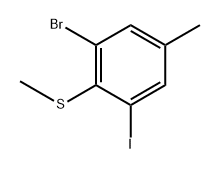 (2-Bromo-6-iodo-4-methylphenyl)(methyl)sulfane Structure