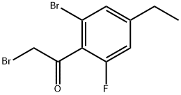 2-Bromo-1-(2-bromo-4-ethyl-6-fluorophenyl)ethanone Structure