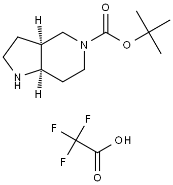 5H-Pyrrolo[3,2-c]pyridine-5-carboxylic acid, octahydro-, (3aR,7aS)-rel-, 1,1-dimethylethyl ester, 2,2,2-trifluoroacetate (1:1) Structure