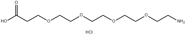 1-amino-3,6,9,12-tetraoxapentadecan-15-oic acid hydrochloride Structure