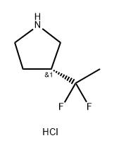 Pyrrolidine, 3-(1,1-difluoroethyl)-, hydrochloride (1:1), (3R)- Structure