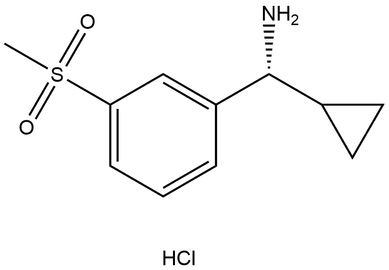 (R)-cyclopropyl(3-(methylsulfonyl)phenyl)methanamine hydrochloride Structure