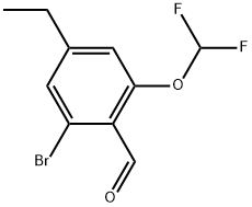 2-Bromo-6-(difluoromethoxy)-4-ethylbenzaldehyde Structure