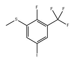 (2-Fluoro-5-iodo-3-(trifluoromethyl)phenyl)(methyl)sulfane 구조식 이미지