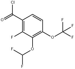 3-(Difluoromethoxy)-2-fluoro-4-(trifluoromethoxy)benzoyl chloride Structure