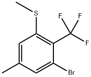 (3-bromo-5-methyl-2-(trifluoromethyl)phenyl)(methyl)sulfane Structure