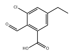 3-chloro-5-ethyl-2-formylbenzoic acid Structure