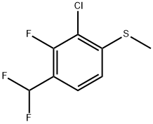 2-Chloro-4-(difluoromethyl)-3-fluoro-1-(methylthio)benzene Structure